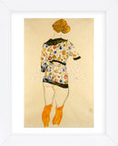 Standing Woman in a Patterned Blouse (Framed) -  Egon Schiele - McGaw Graphics
