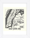 New York Map (Framed) -  Urban Cricket - McGaw Graphics