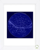 Celestial Map of Constellations visible from France, 19th C. (Framed) -  Vintage Reproduction - McGaw Graphics