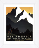 See America - Welcome to Montana II (Framed) -  Vintage Reproduction - McGaw Graphics