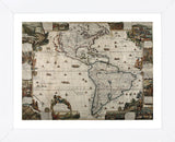 North and South America (Framed) -  Vintage Reproduction - McGaw Graphics