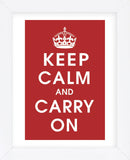 Keep Calm (Red) (Framed) -  Vintage Reproduction - McGaw Graphics