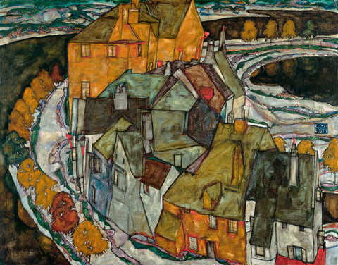 Crescent of Houses II (Island Town), 1915 -  Egon Schiele - McGaw Graphics