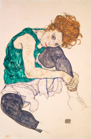 Seated Woman with Legs Drawn Up (Adele Herms), 1917 -  Egon Schiele - McGaw Graphics