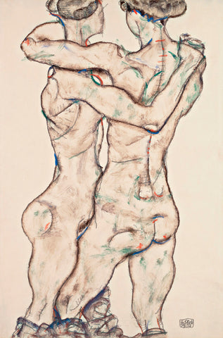 Naked Girls Embracing -  Egon Schiele - McGaw Graphics