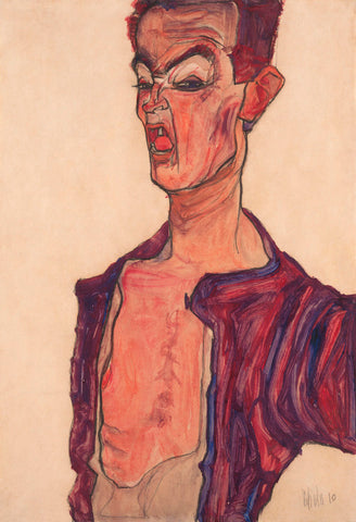 Self-Portrait, Grimacing -  Egon Schiele - McGaw Graphics