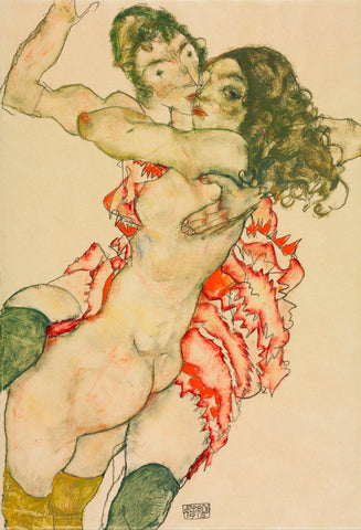 Two Women Embracing -  Egon Schiele - McGaw Graphics