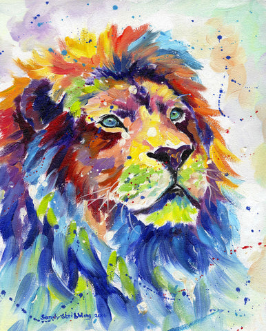 Colorful African Lion -  Sarah Stribbling - McGaw Graphics