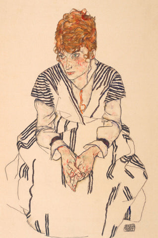 Portrait of the Artist's Sister-in-Law, Adele Harms, 1917 -  Egon Schiele - McGaw Graphics
