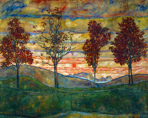 Four Trees, 1918 -  Egon Schiele - McGaw Graphics