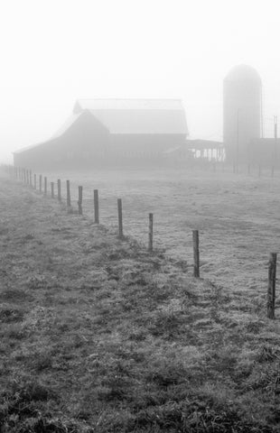 Foggy Farm and Silo -  Norm Stelfox - McGaw Graphics