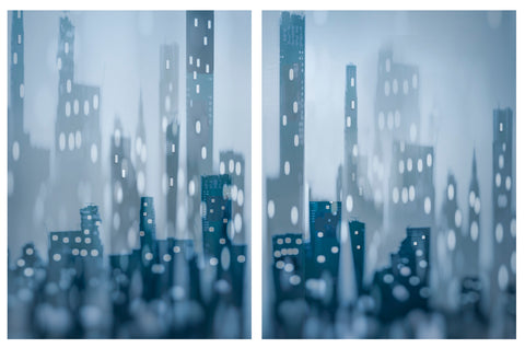 Blue City Lights Diptych -  Norm Stelfox - McGaw Graphics