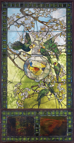 Parakeets and Gold Fish Bowl, about 1893 -  Louis Comfort Tiffany - McGaw Graphics