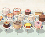 Cakes, 1963 -  Wayne Thiebaud - McGaw Graphics