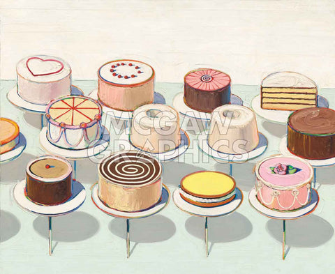 Cakes, 1963 -  Wayne Thiebaud - McGaw Graphics