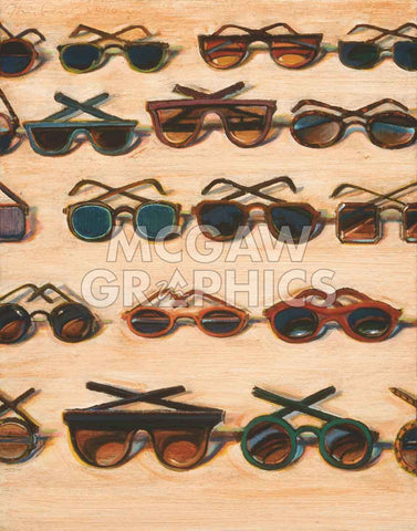 Five Rows of Sunglasses, 2000 -  Wayne Thiebaud - McGaw Graphics