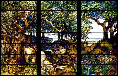 A Wooded Landscape in Three Panels, ca. 1905 -  Louis Comfort Tiffany - McGaw Graphics