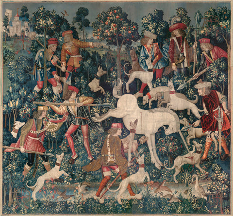 The Unicorn Defends Itself (from the Unicorn Tapestries), between 1495 and 1505 -  Unknown Tapestry Artist - McGaw Graphics