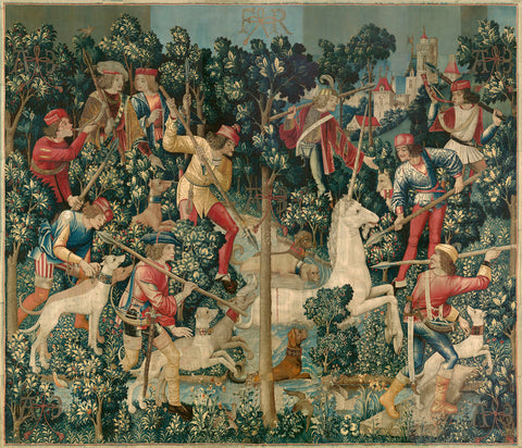 The Unicorn is Attacked (from the Unicorn Tapestries), between 1495 and 1505 -  Unknown Tapestry Artist - McGaw Graphics