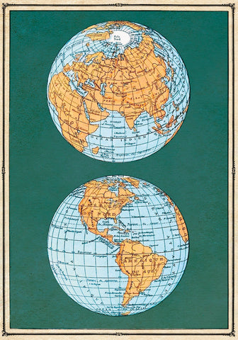 Map of the World’s Hemispheres, two views -  Vintage Reproduction - McGaw Graphics
