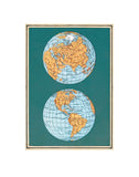 Map of the World’s Hemispheres, two views -  Vintage Reproduction - McGaw Graphics