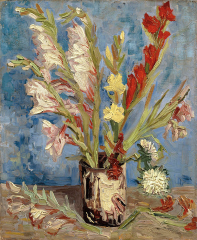 Vase with Gladioli and China Asters, 1886 -  Vincent van Gogh - McGaw Graphics