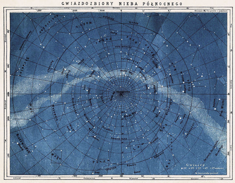 Astronomy Map Northern Constellations -  Vintage Reproduction - McGaw Graphics