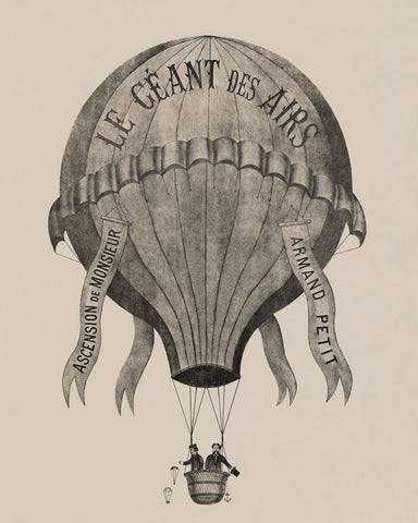 Le Geant des airs Ascension de Monsieur Armand Petit, between 1860-1880 -  Vintage Reproduction - McGaw Graphics