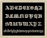 Ornamental French Alphabet (black) -  Vintage Reproduction - McGaw Graphics