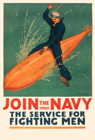 Join the Navy, the Service for Fighting Men -  Vintage Reproduction - McGaw Graphics