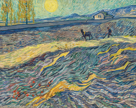 Field with Plowing Farmers, 1889 -  Vincent van Gogh - McGaw Graphics