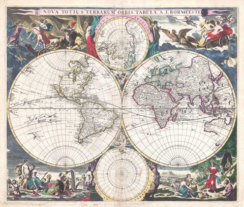 Bormeester - Map of the World, 1685 -  Vintage Map - McGaw Graphics