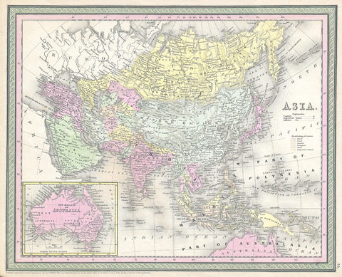 Mitchell - Map of Asia, 1853 -  Vintage Map - McGaw Graphics
