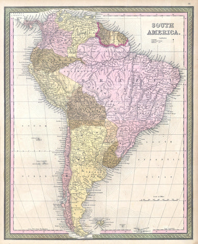 Mitchell - Map of South America, 1850 -  Vintage Map - McGaw Graphics