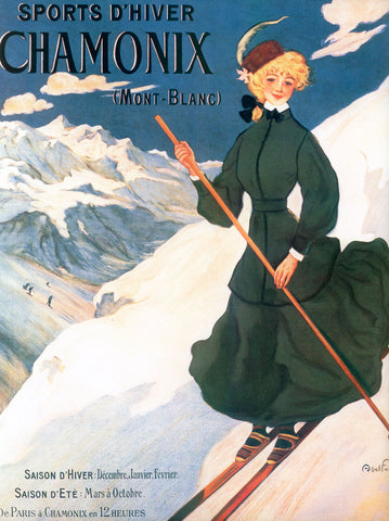 Sports D’Hiver - Chamonix Mont Blanc -  Vintage Sophie - McGaw Graphics