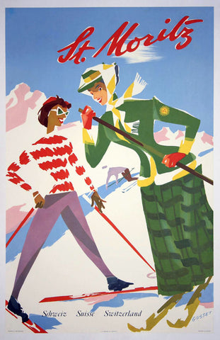 St. Moritz Green - Ski -  Vintage Sophie - McGaw Graphics