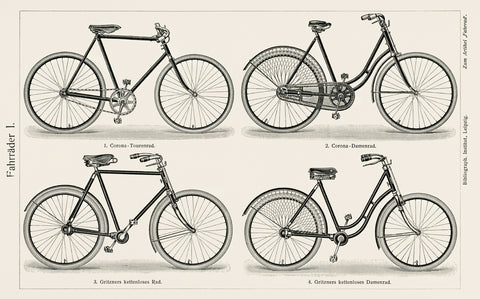 Bicycles (Fahrrader 1), 1894 -  Vintage Reproduction - McGaw Graphics