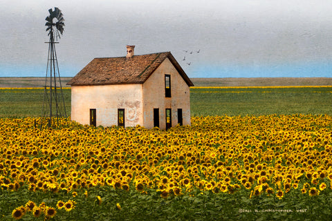 White House with Sunflowers -  Chris Vest - McGaw Graphics