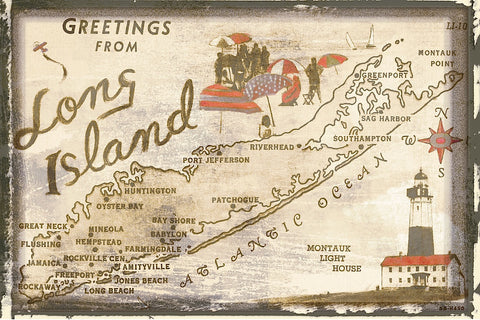Greetings from Long Island -  Vintage Vacation - McGaw Graphics