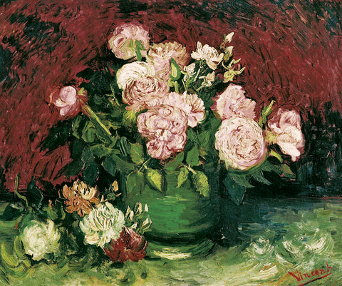 Roses and Peonies, 1886 -  Vincent van Gogh - McGaw Graphics
