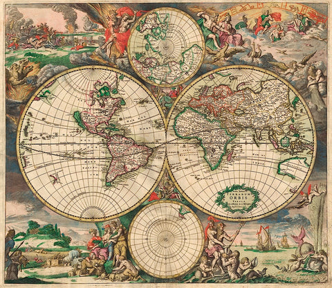 World Map 1689 -  Vintage Reproduction - McGaw Graphics