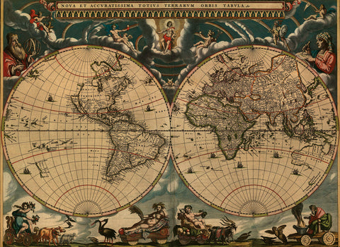 World Map 1664 -  Vintage Reproduction - McGaw Graphics