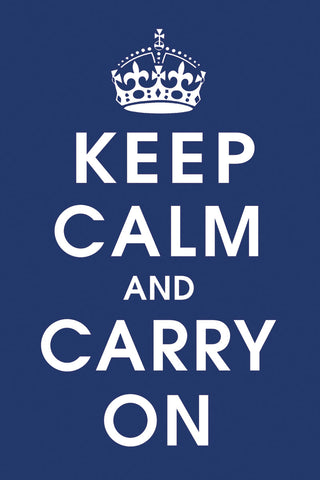 Keep Calm (navy) -  Vintage Reproduction - McGaw Graphics