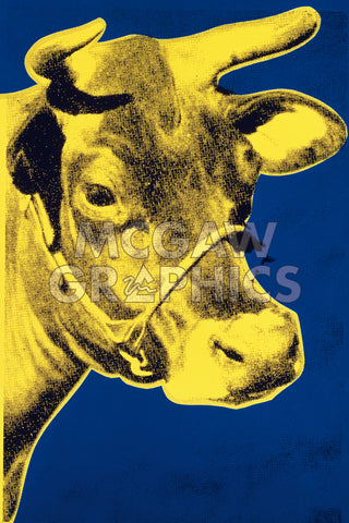 Cow, 1971 (blue & yellow) -  Andy Warhol - McGaw Graphics