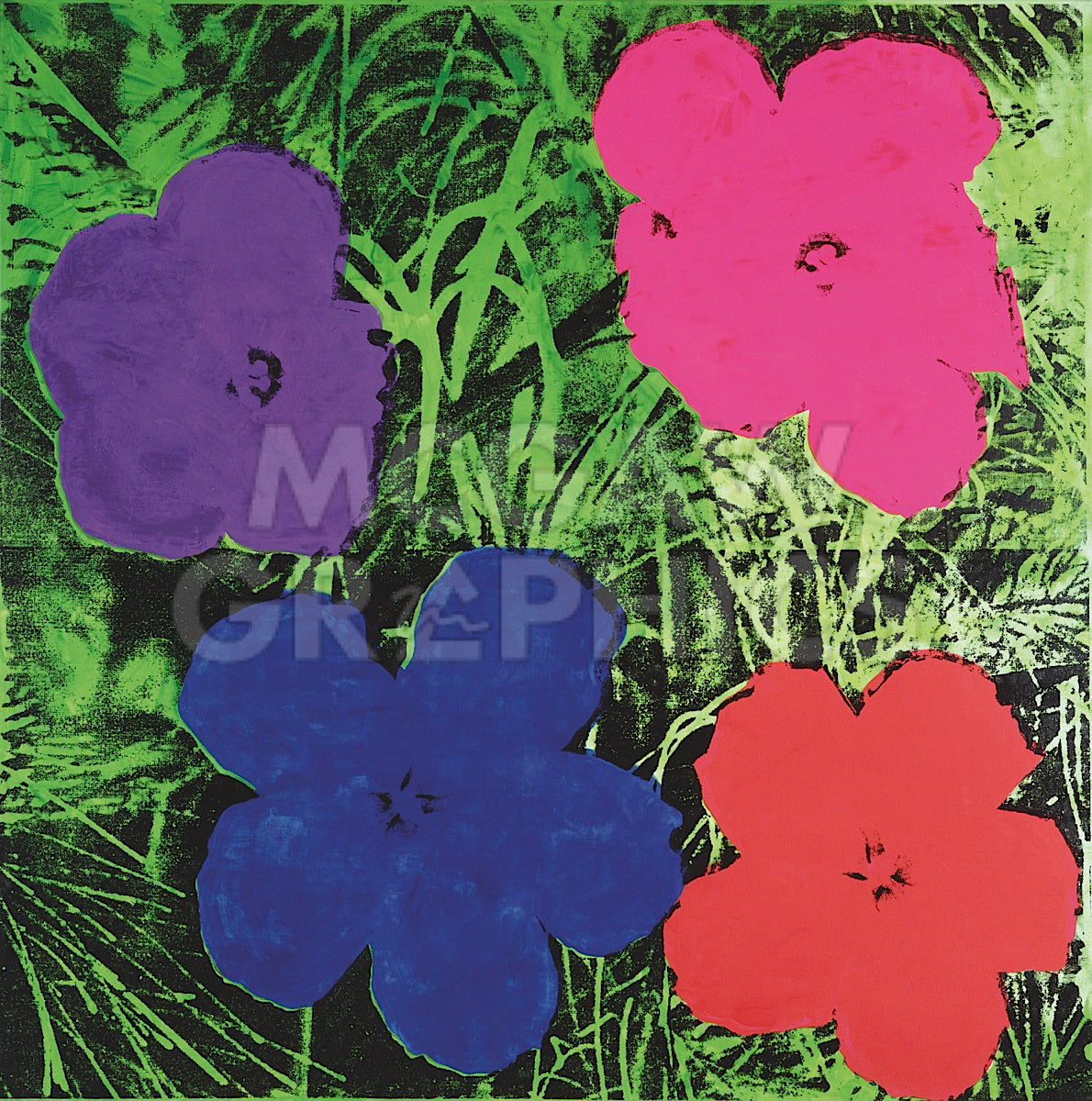 Flowers, c. 1964 (1 purple, 1 blue, 1 pink, 1 red) | McGaw Graphics