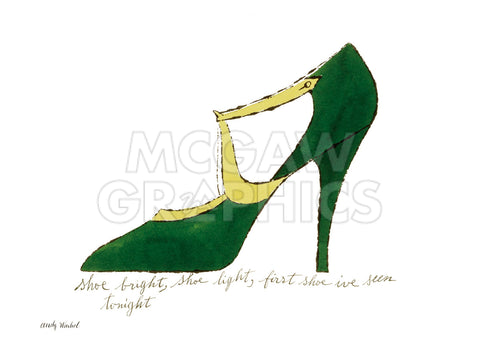 Shoe bright, shoe light, first shoe I've seen tonight (from: A La Recherche du Shoe Perdu by Andy Warhol Shoe Poems by Ralph Pomeroy), 1955 -  Andy Warhol - McGaw Graphics