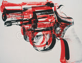 Gun, c. 1981-82 (black and red on white) -  Andy Warhol - McGaw Graphics