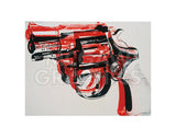 Gun, c. 1981-82 (black and red on white) -  Andy Warhol - McGaw Graphics