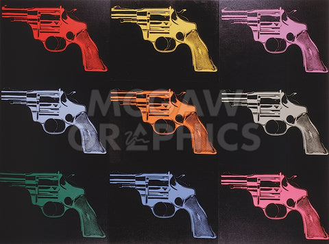 Gun, c. 1982 (many/rainbow) -  Andy Warhol - McGaw Graphics