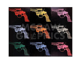 Gun, c. 1982 (many/rainbow) -  Andy Warhol - McGaw Graphics